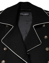 Black Wool Double Breasted Blazer Jacket