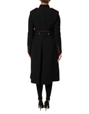 Black Wool Single Breasted Trench Coat Jacket