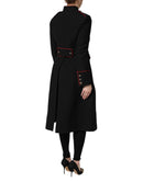 Black Wool Single Breasted Trench Coat Jacket