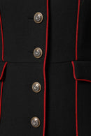 Black Wool Single Breasted Trench Coat Jacket