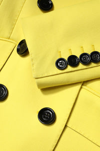 Yellow Double Breasted Trench Coat Jacket