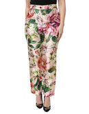 Multicolor Floral High Waist Straight Pants