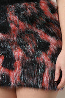 Multicolor Plush High Waist Mini Skirt