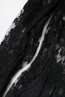 Black Cotton Floral Lace Women Blouse Top