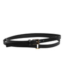Black Classic Gold Metal Logo Buckle Belt
