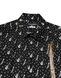 Black GOLD Instrument Embellished Shirt