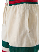 Cream polyester  Logo Shorts