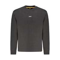 Black Cotton Men Sweatshirt