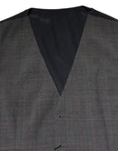 Gray Plaid Wool Formal Dress Waistcoat Vest