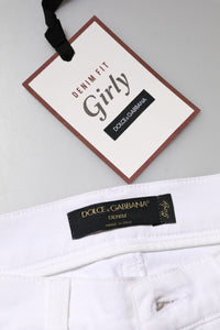 White Floral Sequined GIRLY Denim Jeans