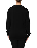 Black Cashmere Crystal Embellished Sweater