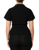 Black Wool Double Breasted Coat Jacket