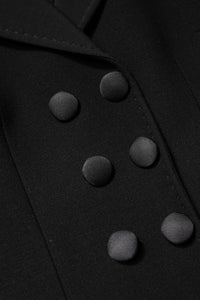 Black Wool Double Breasted Coat Jacket