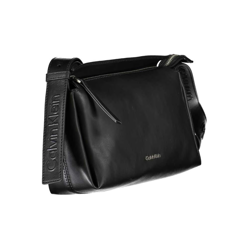 Black Polyester Women Shoulder Bag