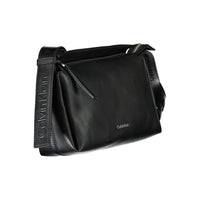 Black Polyester Women Shoulder Bag