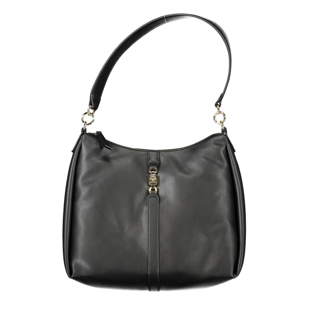 Black Polyester Women Shoulder Bag