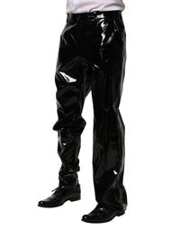 Black Nylon Straight Men Pants
