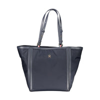 Blue Polyester Women Handbag