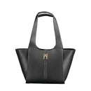 Black Polyurethane Women Handbag