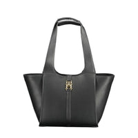 Black Polyurethane Women Handbag