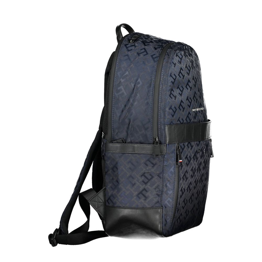 Blue Polyester Mens Backpack