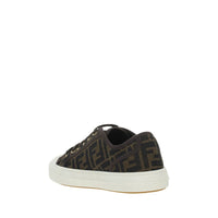 Brown Polyamide Low Top Sneakers
