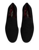 Black Suede Slip On Loafers Formal Shoes