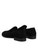 Black Suede Slip On Loafers Formal Shoes
