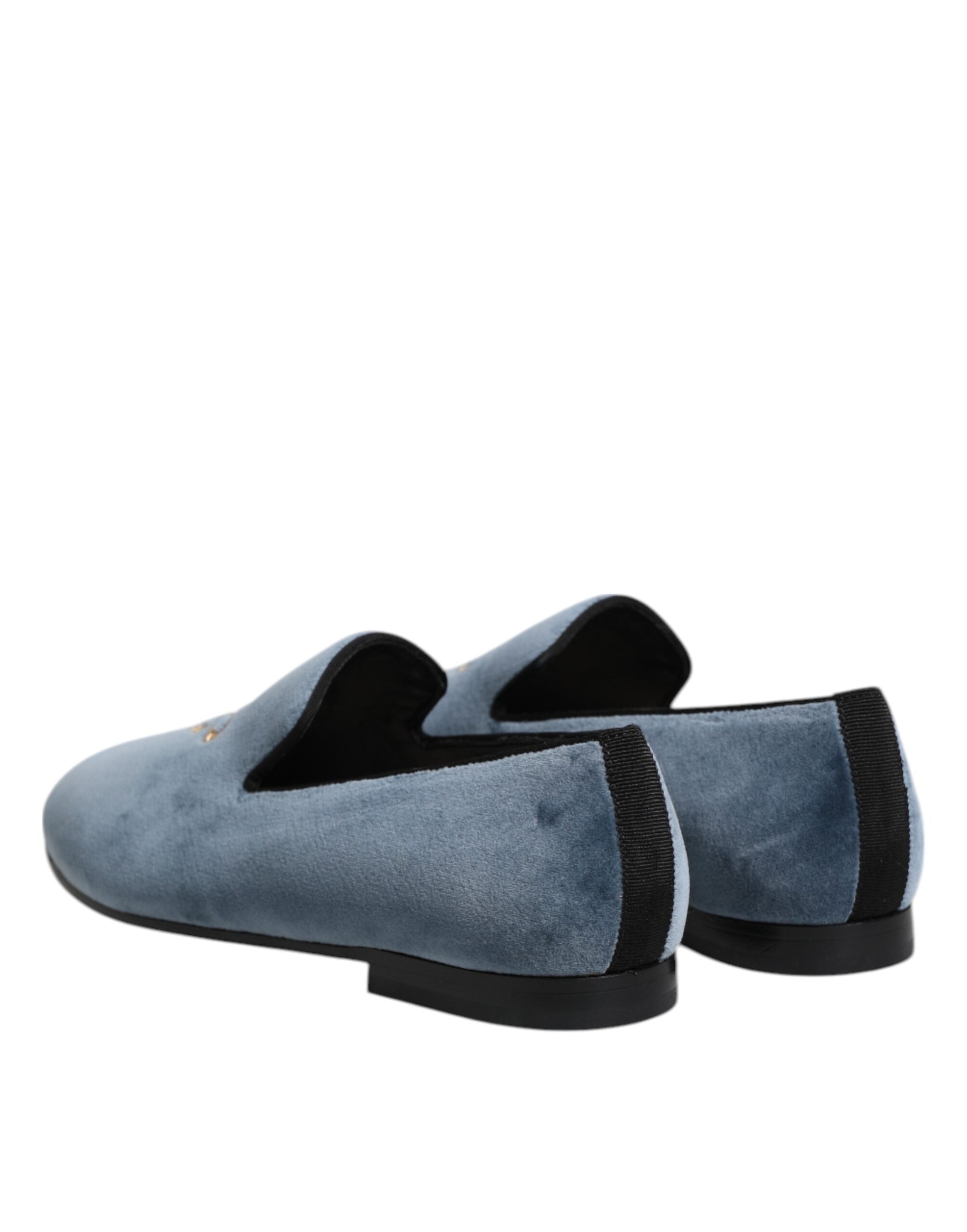 Blue Velvet DG Logo Loafers Formal Shoes