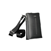 Black Polyurethane Men Shoulder Bag