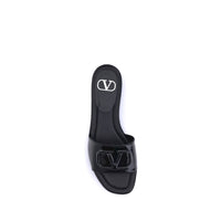 Black Calf Leather Bos Taurus Flat Sandals