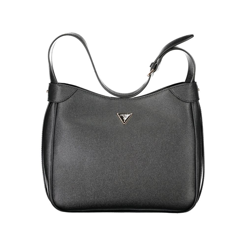 Black Polyurethane Women Handbag