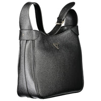 Black Polyurethane Women Handbag