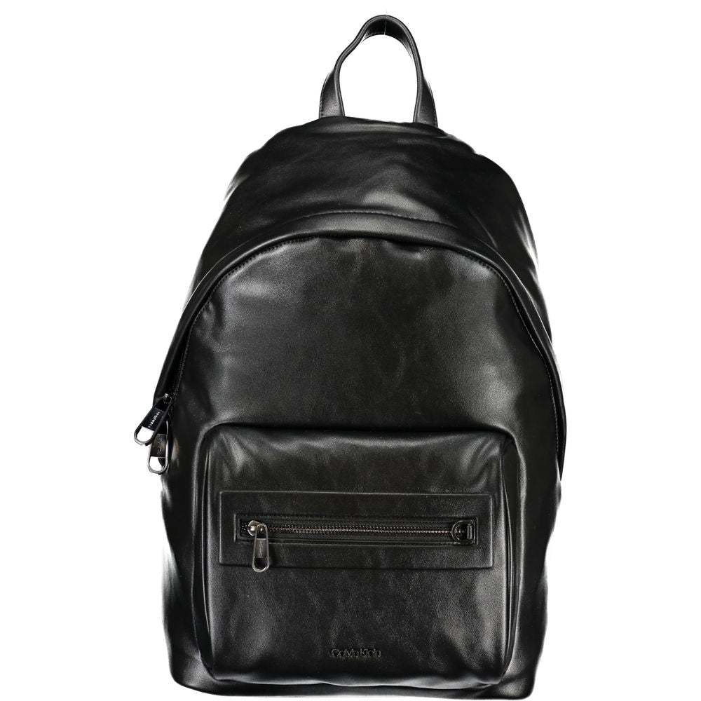 Black Polyester Men's Backpack