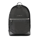 Black Polyester Men Backpack