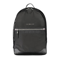 Black Polyester Men Backpack