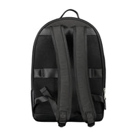 Black Polyester Men Backpack
