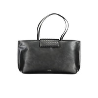 Black Polyester Women Handbag