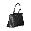 Black Polyester Women Handbag
