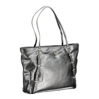 Black Polyurethane Women Handbag