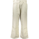 Beige Cotton Women Jeans