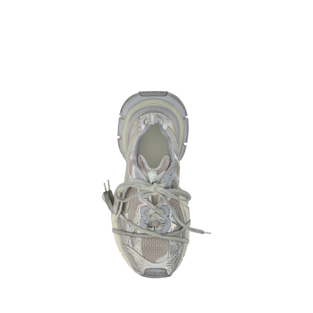 Gray Polyester Athletic Sneakers