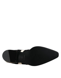 Black White Zebra Pony Fur Dress Shoes