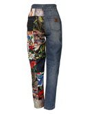 Blue AMBER Patchwork High Waist Denim Jeans