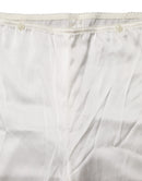 Ivory Silk Tapered High Waist Pants