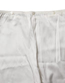 Ivory Silk Tapered High Waist Pants