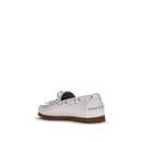 White Calf Leather Bos Taurus Slip-On Loafers