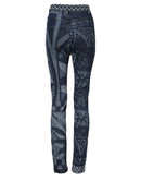 Blue Graphic Print Cotton Skinny Denim Jeans