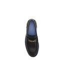 Black Calf Leather Bos Taurus Slip-On Loafers
