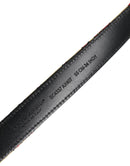 Gold Floral Jacquard Silver Metal Buckle Belt